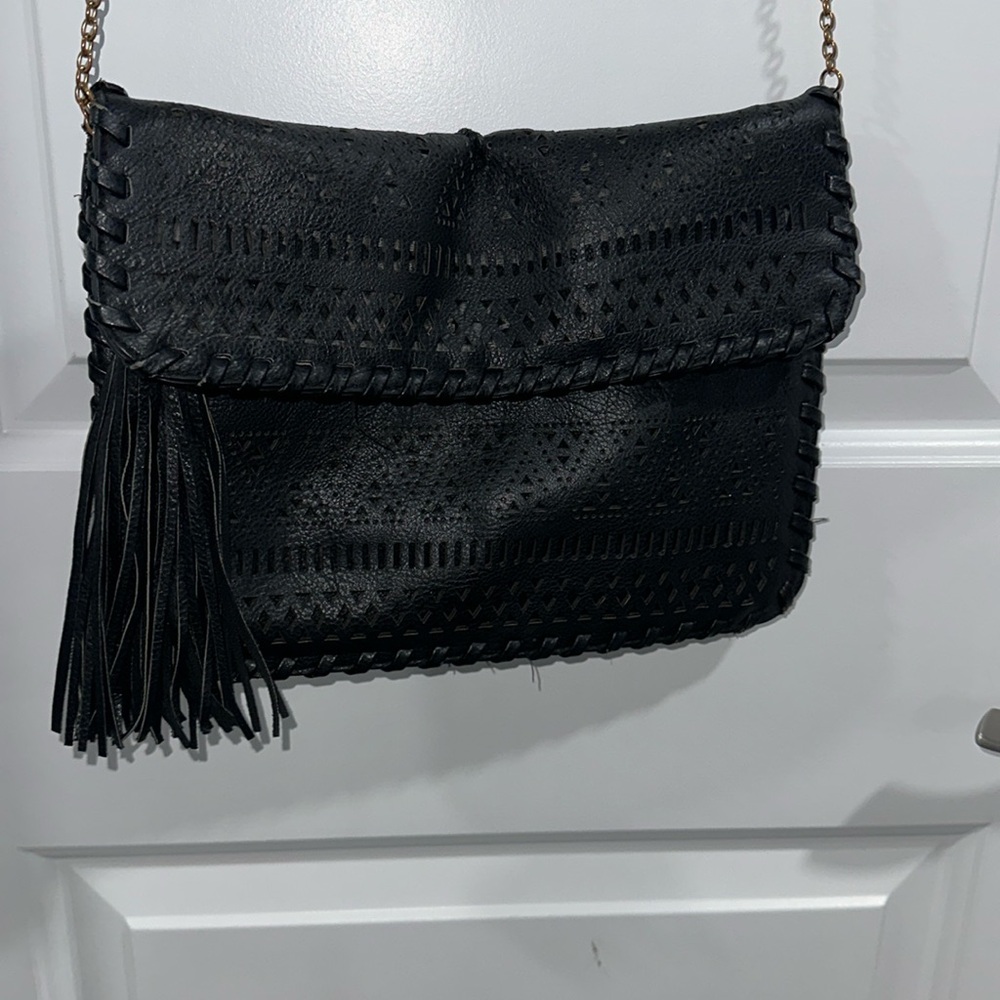 Bam Forever Black Purse With Good Chain and Black Tassel